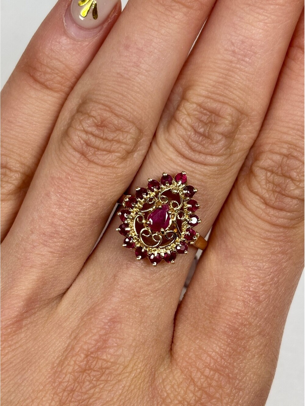 10k Yellow Gold Ruby Ring Antique